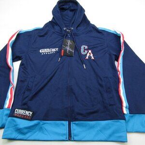 Currency Apparel Track Jacket Mens Small Full Zipper Logo Streetwear NWT    NWT.